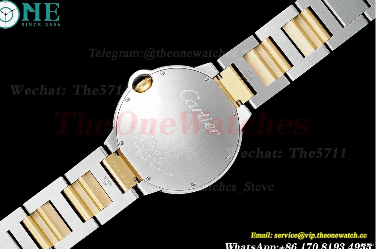 42mm A2824 SS White Dial AF Bleu Ballon Cartier YG De 0121